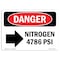 Signmission Safety Sign, OSHA Danger, 7" Height, 10" Width, Nitrogen 4786 PSI (With Right Arrow), Landscape OS-DS-D-710-L-2456 - alternate 1